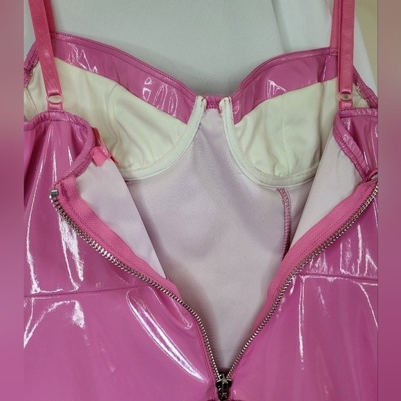 Sugar Thrillz Pink Dress Dolls Kill Barbiecore Faux leather XS - Picture 10 of 16